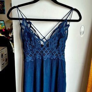 Free People dark blue maxi dress
